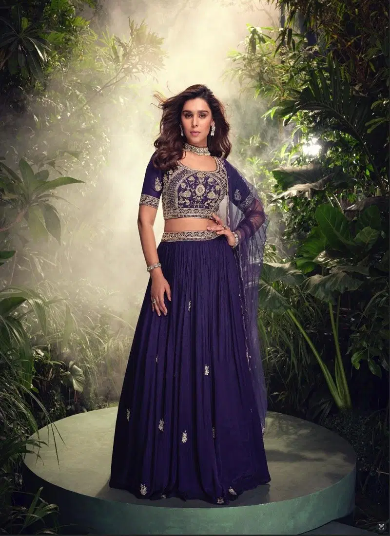 Purple Colour Apurva By Sayuri Chinon Silk Designer wear Lehenga Choli Wholesale Shop In Surat 5735